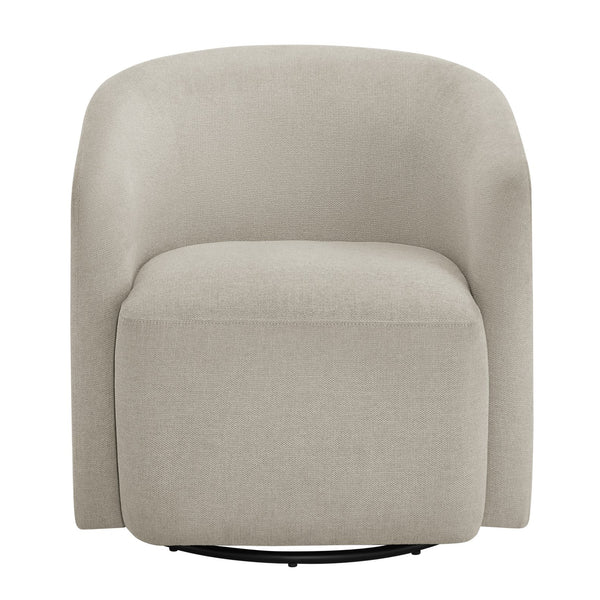 English Elm Ardena Sea Oat Swivel Barrel Chair Beige — Durable Commercial-Grade Fabric, Pocket Coil Seat, 360° Swivel B050P322592