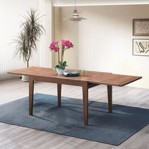 English Elm Walnut Extendable Dining Table 47"-94" Solid Wood Dining Table with 47" Leaf, Walnut Finish, Sturdy Elegance B2741P333939
