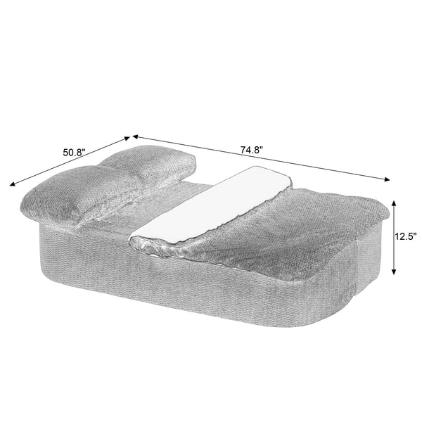 English Elm Convertible Futon Sofa Bed with Foam Pocket Spring Floor Lounger for Studio Apartment W2339P352019