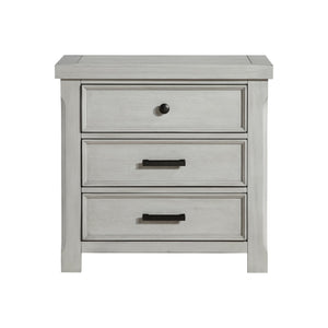 English Elm 1pc Willowbrook Nightstand Gray Finish Acacia Wood 3-Drawer Smooth Glide Storage 30"x17"x29" Modern Farmhouse B011P389522