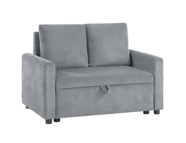 English Elm Ottavio Corduroy Loveseat with Hidden Storage and Arm Pockets for Small Spaces B2749S00258