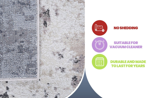 English Elm Payas Collection Elegant 5X7 Cream & Brown Abstract Area Rug – Soft, Durable, Pet-Friendly Design B189P183547-GIGA