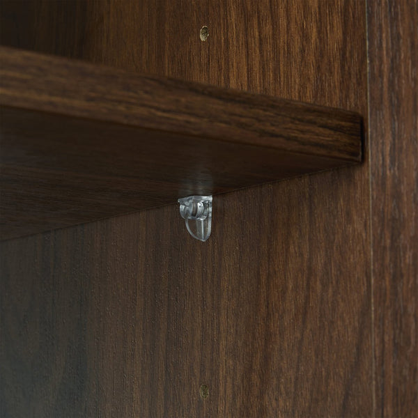 English Elm Galan 72 Inch Double Sink Vanity Fluted Wood Quartz Top Freestanding Bathroom Cabinet Walnut Brown W1865S00231