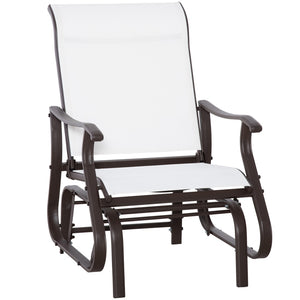 English Elm Outsunny Outdoor Glider Chair - Durable Steel Frame, Breathable Mesh, Smooth Gliding For Relaxing Patio W2225P217100-GIGA