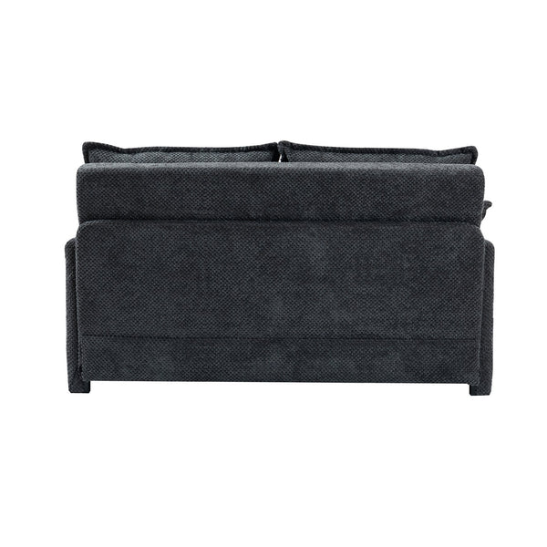 English Elm 59.5" Corduroy Convertible Sleeper Sofa with Usb Charging Ports and Storage Pockets W2606P252442