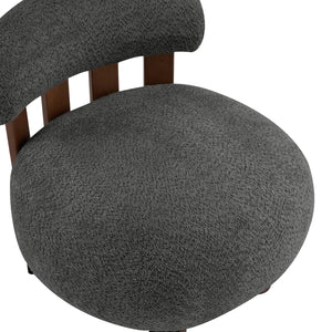 English Elm Christopher Knight Home® - Modern Boucle Accent Chair with Plush Rounded Silhouette, Solid Wood Frame, Cozy Reading Seat Dark Gray,Walnut 29 L x 28.5 W x 21.85 H N776P278240C