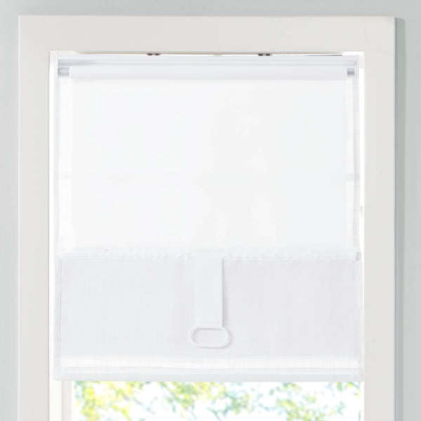 JLA Home Madison Park - Linen Kyler Roman Shade — Light‑Filtering Linen-Blend, Cordless Child-Safe Design, OEKO-TEX Certified 27 L x 64 W x 0.13H MP40-8912