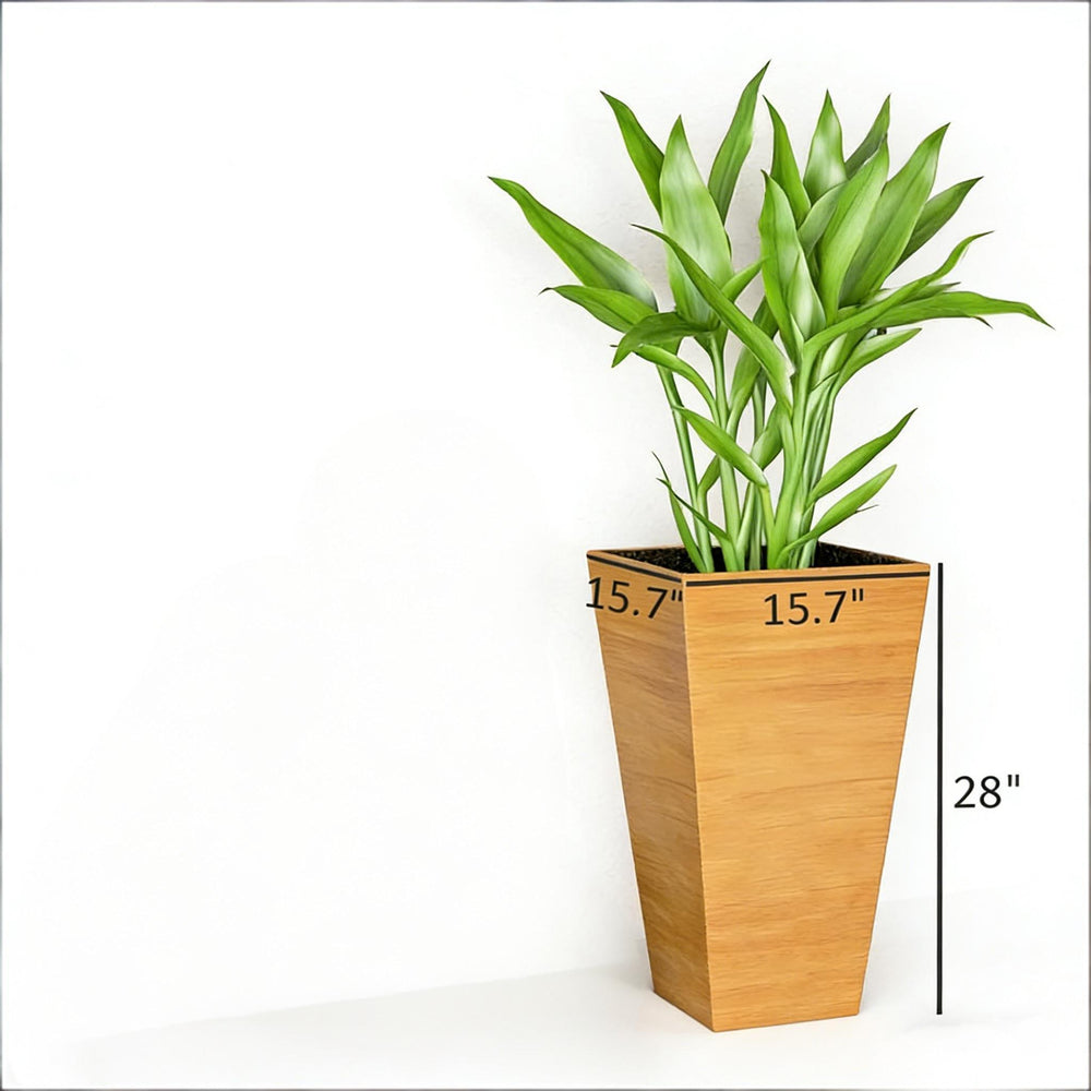 English Elm Classic Faux Wood Polypropylene Tall Outdoor Planters Set of 3 for Patio or Deck T3971P496256
