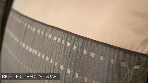 English Elm Lexia 7-Piece Queen Comforter Set - Rich Brown Jacquard, Embroidered Pillows, Modern Masculine Design B340P341965