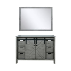 English Elm Ash Grey Bath Vanity Set 48" With 44" Mirror - Modern Design, Storage, And Ready-To-Install Convenience B2731S00926