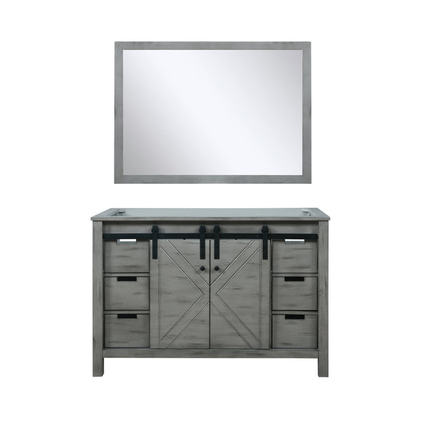 English Elm Ash Grey Bath Vanity Set 48" With 44" Mirror - Modern Design, Storage, And Ready-To-Install Convenience B2731S00926