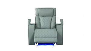 English Elm Fortuner Modern 3PC Upholstery Recliner Living Set with LED, Massage, Wireless Charging & Bluetooth Speakers Grey B009S01803