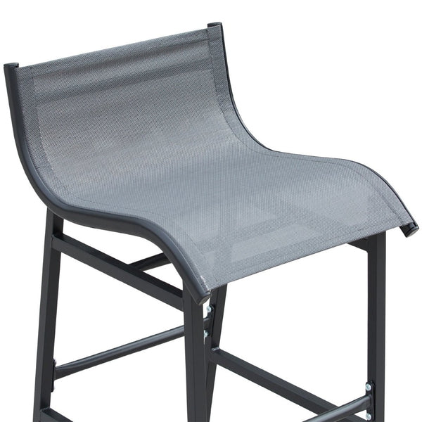 English Elm Outsunny 3-Piece Bar Height Bistro Set For 2 - Stylish Round Patio Table & Comfortable Chairs In Gray W2225P200884-GIGA