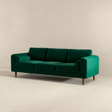 English Elm Ashcroft Furniture - Amber Mid Century Modern Dark Green Luxury Modern Velvet Sofa