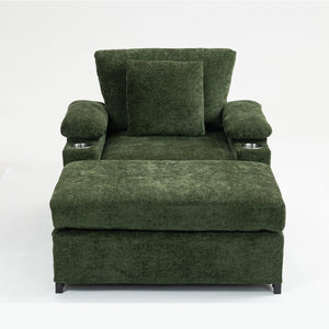 English Elm Ergonomic Oversized Chenille Accent Chair with Lumbar Support and Usb Charging Port W2606P255581
