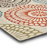 Christopher Knight Home® - Noble House - Seastar Outdoor 6'7" X 9'2" Medallion Area Rug, Ivory and Multi