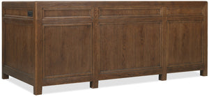 Hooker Furniture Driftwood Executive Desk With Buckboard Sun-Faded Oak Finish, 7-Drawer Storage, Locking Files Medium Wood 6820-10462-85