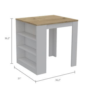 English Elm Alameda Modern Kitchen Island with Three Concealed Drawers, Multicolor Particle Board, 36.2" Top B128S00130