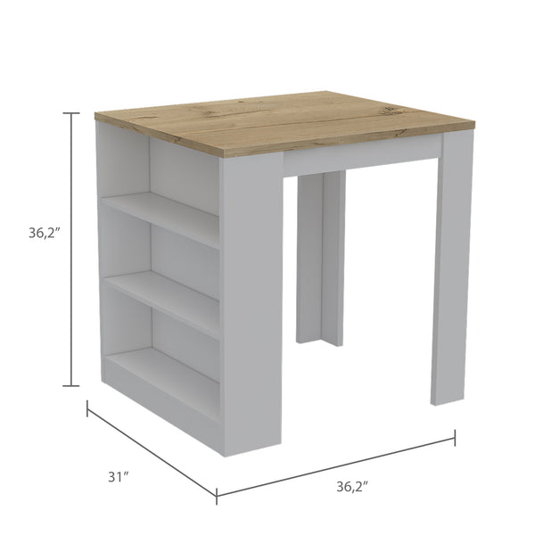 English Elm Alameda Modern Kitchen Island with Three Concealed Drawers, Multicolor Particle Board, 36.2" Top B128S00130