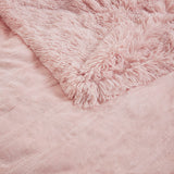 Serta Malea Glam/Luxury Shaggy Faux Fur Heated Throw ST54-0152 Blush