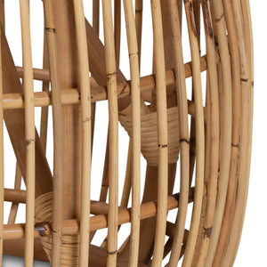 English Elm Modern Rattan Round End Table Woven Openwork Frame Bohemian Accent for Living Room B2750P420342