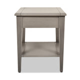 English Elm Dauphin Storage Shelf Side Table, Grey Cashmere Wood