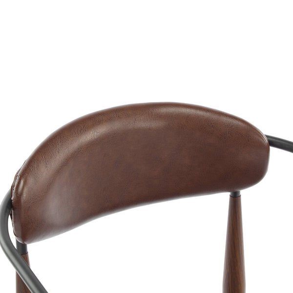 English Elm Christopher Knight Home® - Dining Arm Chairs Set Of 2 - Modern Dark Brown Upholstered Design With Iron Frame For Comfort N771P232981W