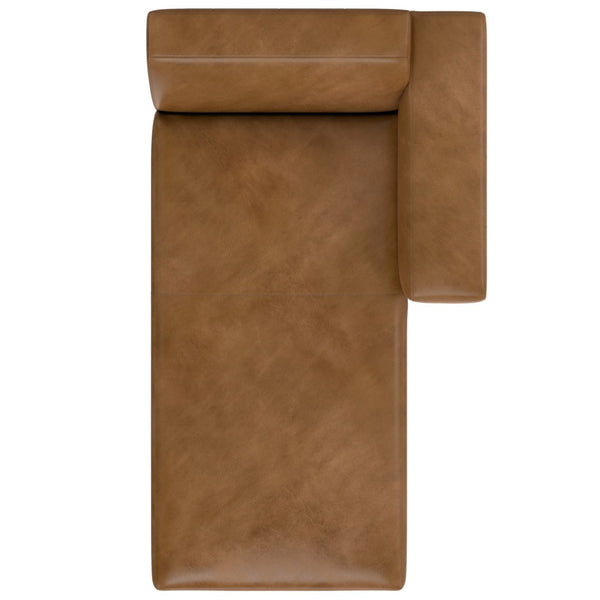 English Elm Rex Right Chaise Sofa Module - Premium Caramel Leather, Modern Design, Customizable Comfort & Style B136P199222-GIGA