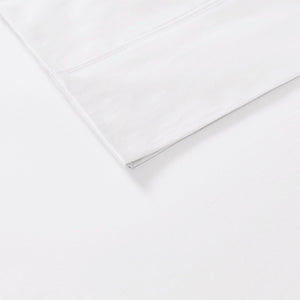 JLA Home Madison Park - Cotton 56/44 Sateen Sheet Set — OEKO‑TEX Certified, Peachy-Soft, Durable Wrinkle-Resistant Bedding (Fits Deep Mattresses) White MP20-6425