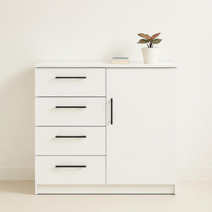 English Elm Robin Gentleman's Chest White — Space-Saving 3-Drawer Wood Dresser, Water/Heat & Scratch Resistant, Eco-Friendly Materials B040S00108