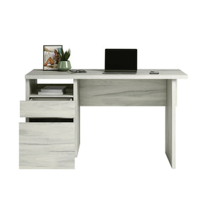 English Elm Desk, White corner work desk with smooth-glide drawers, file storage, durable engineered wood, 52" x 23" x 30" B356P367794