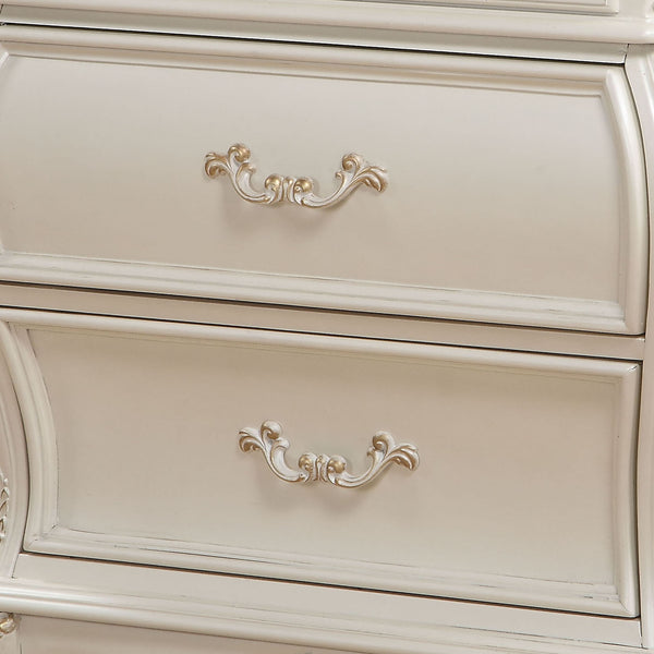 English Elm Pearl Elegant 2-Drawer Nightstand with Granite Top, Felt-Lined Drawer, Queen Anne Legs, Durable Craftsmanship B062P215398