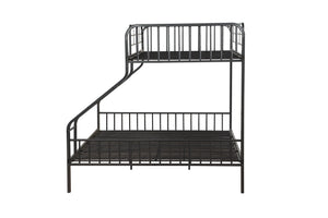 English Elm Caius Gunmetal Twin XL/Queen Bunk Bed Metal Frame with Built-In Ladder, Guardrail & 330lb Capacity B2726S00343
