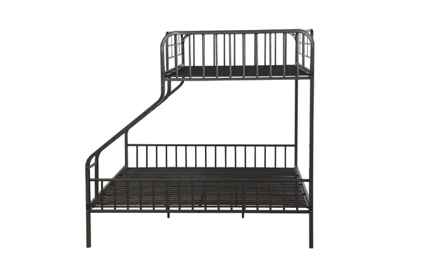 English Elm Caius Gunmetal Twin XL/Queen Bunk Bed Metal Frame with Built-In Ladder, Guardrail & 330lb Capacity B2726S00343