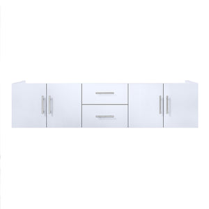 English Elm Glossy Double Bath Vanity 72" W x 22" D Glossy White Solid Wood MDF Soft-Close Drawers, Fully Assembled B2731P258519
