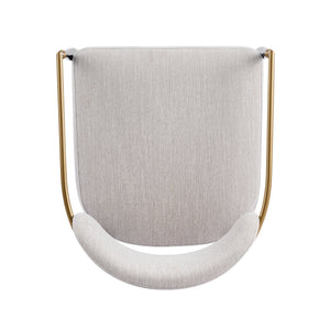 English Elm Fabric Upholstered Dining Chairs Glam Set of Two with Gold Accents Iron Frame N768P379506B