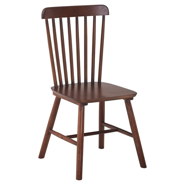 English Elm 4 Solid Wood Dining Chairs with Curved Backrests, Wide 16.5" Seats, Anti-Skid Feet, Easy-Clean Finish Walnut T3967P383422