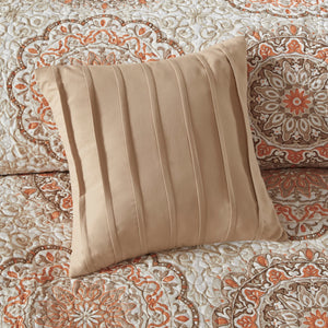 English Elm 6 Piece Reversible Quilt Set with Paisley Motif and Neutral Reverse, Embroidered Throw Pillows Included Orange 23.23 L x 18.11 W x 10.63 H B03597402