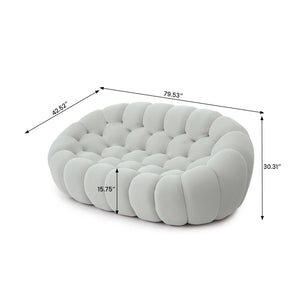 English Elm Bubble Modular Armless Loveseat Sofa - Light Grey, Contemporary Design, Family-Friendly Comfort B341P320933