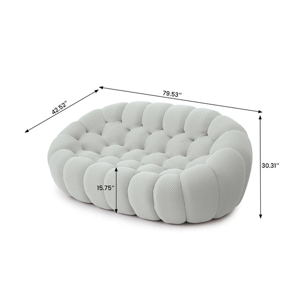English Elm Bubble Modular Armless Loveseat Sofa - Light Grey, Contemporary Design, Family-Friendly Comfort B341P320933
