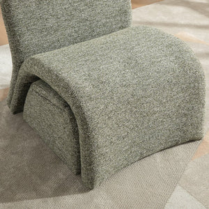English Elm 24.8 Inch Chenille Armless Accent Chair with Matching Storage Ottoman for Any Room Green W3098P451470