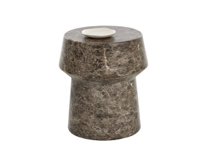 Sunpan BRIE End Table - Elegant Dark Emperador Marble Look with Durable Concrete for Indoor/Outdoor Use 112719