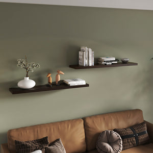 English Elm Ecco 47" Dark Oak Floating Shelves Set of 2 — Hidden Brackets, Sturdy Particleboard, Modern Wall Storage B070P368048