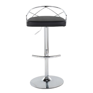 English Elm Adjustable Swivel Barstools Mid-century Modern Walnut and Cream Faux Leather Set of 2 B202S02169