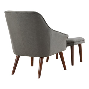 OSP Home Furnishings Waneta Chair and Ottoman Charcoal