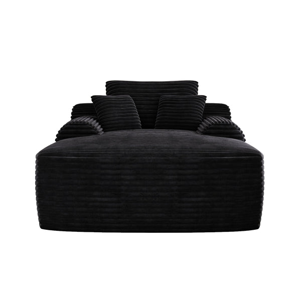English Elm Convertible Corduroy Chaise Lounge Sleeper Chair with Pillows for Bedroom Living Room W3975P476125