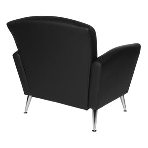 OSP Home Furnishings Club Chair with Antimicrobial Dillon Fabric and Chrome Legs for Modern Office Lounges Black SL50551-R107