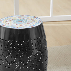 English Elm Christopher Knight Home® - Ruby12" Mosaic Side Table - Elegant Ceramic Tile & Iron Frame For Indoor/Outdoor Accent Use N770P182369B