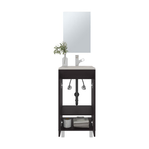 English Elm Brady Mirror Bathroom Vanity Cabinet with Bolonia Mirror, Drawer & Open Shelf, Black MDF Elegance B070P337129