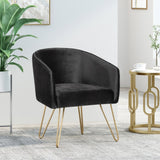 Christopher Knight Home® - Noble House - Grelton Modern Glam Velvet Club Chair with Hairpin Legs